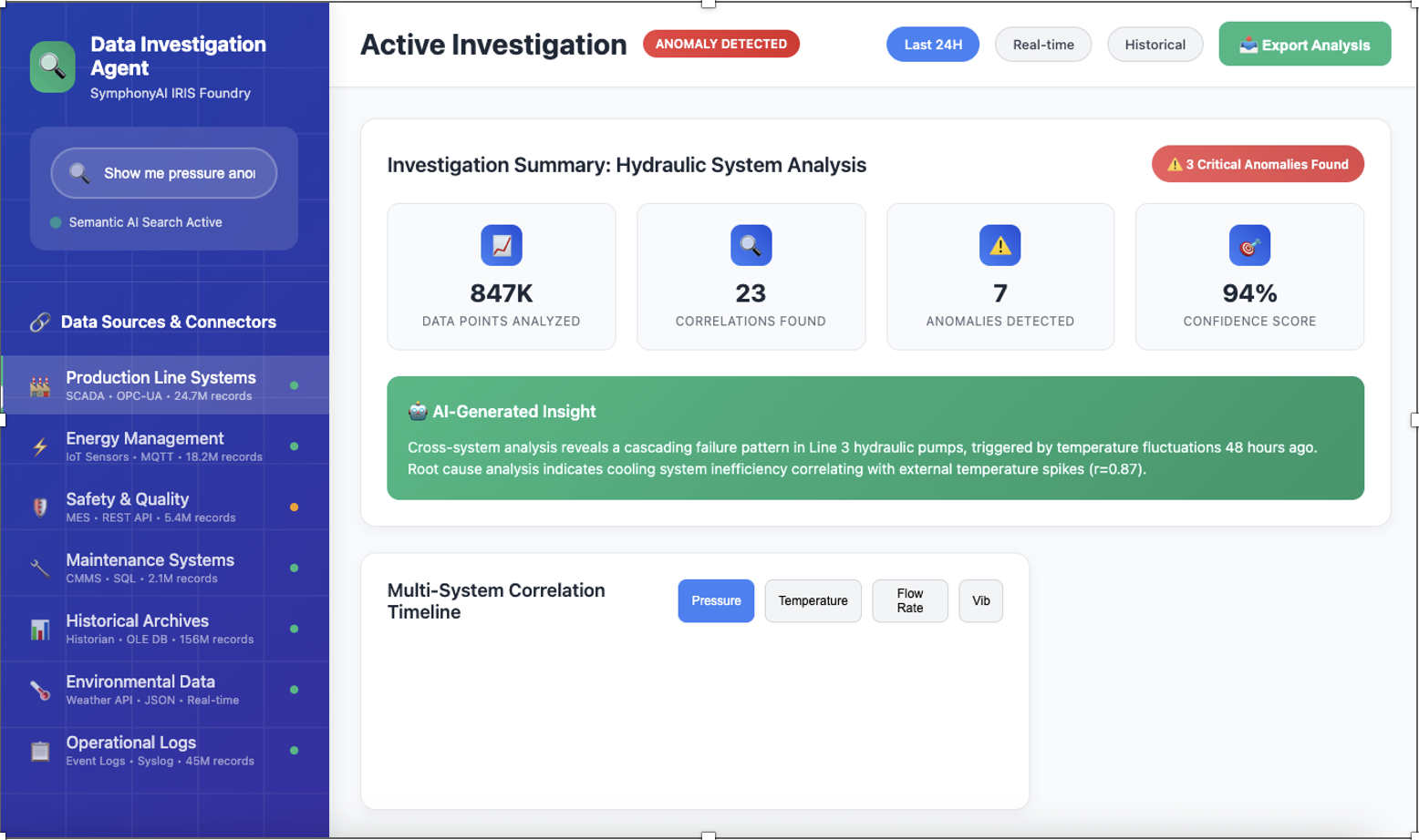 Industrial Data Exploration and Investigation Agent