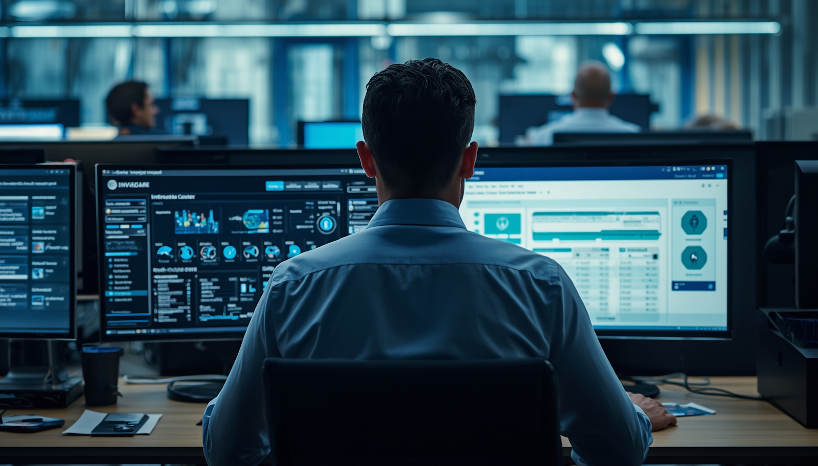 AML investigator using AI-powered transaction monitoring software to review case management and suspicious activity reports