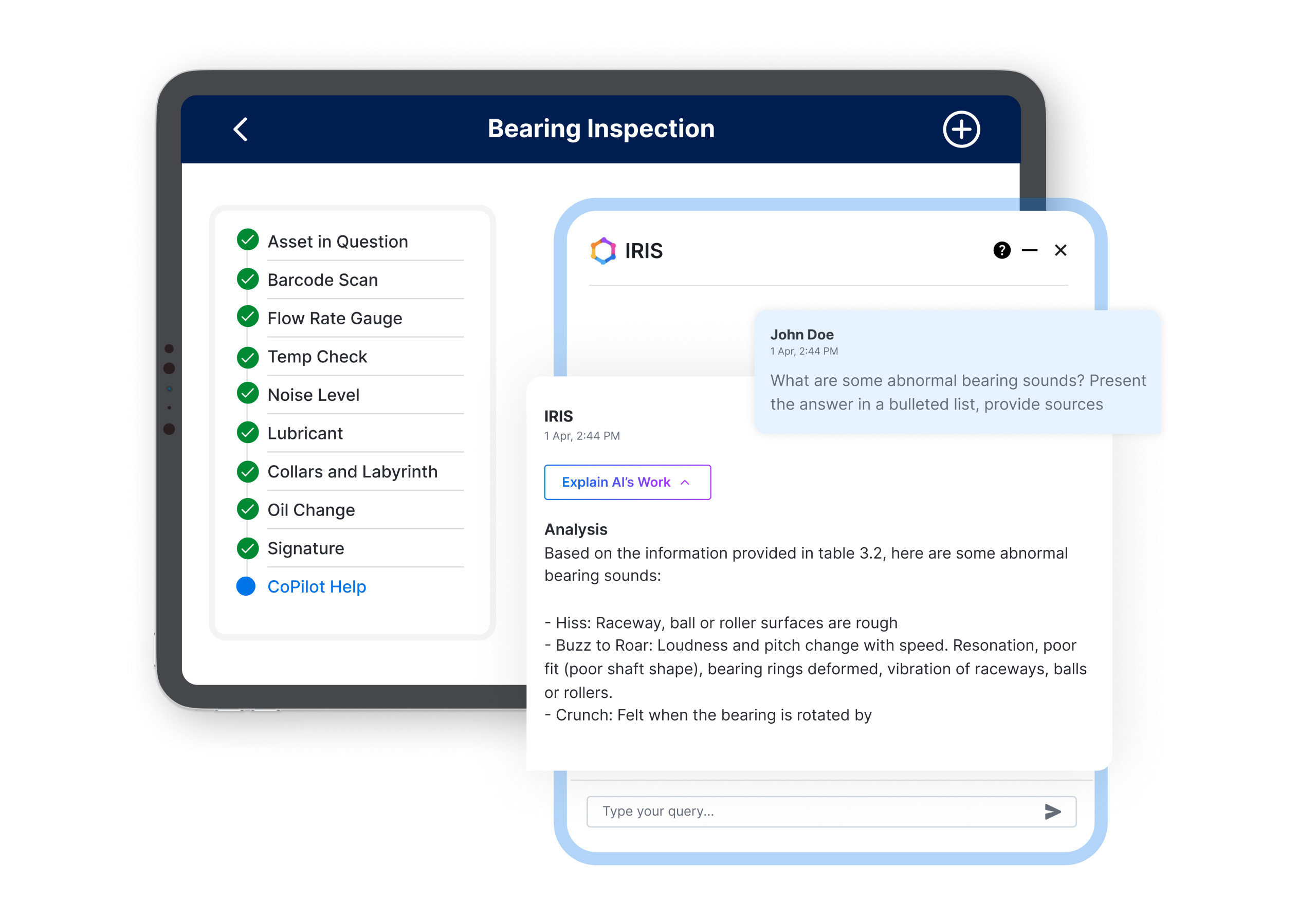 Industrial AI for Analysis and Conditional Workflows 